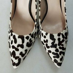 Vng~Blk & White Calf Hair & Leather Stiletto Heels
